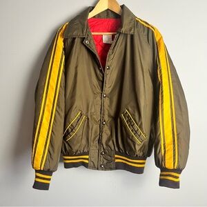 Vintage 70s/8os Brown & Yellow Bomber Varsity Jacket